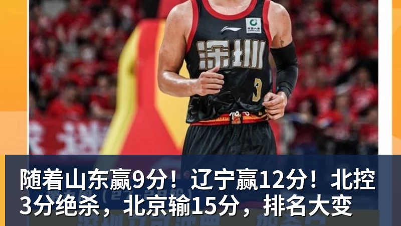 随着山东赢9分！辽宁赢12分！北控3分绝杀，北京输15分，排名大变